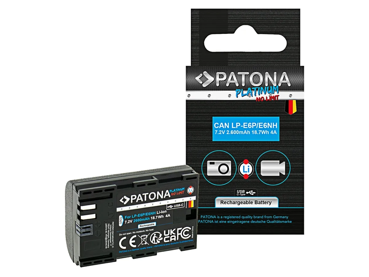 Dual USB Ladegerät Charger für Canon Digitalkameras  2 Akkus LP-E6P (4203) - Schwarz / Gelb