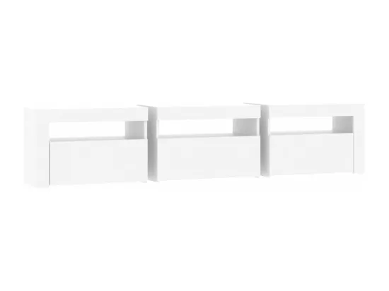 Meuble TV avec lumières LED Blanc 180x35x40 cm