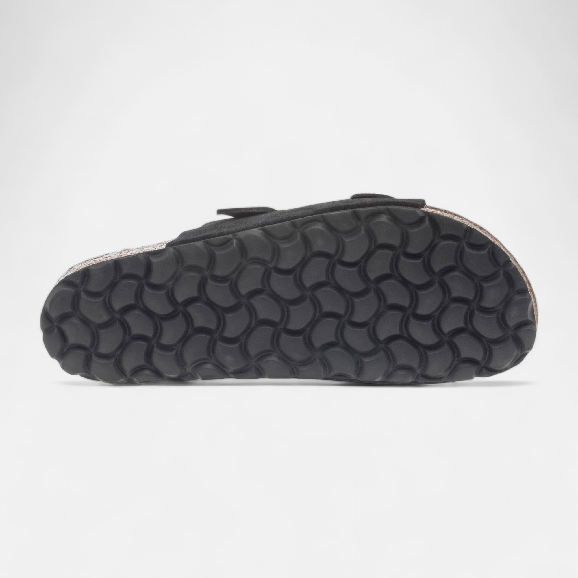 Mules semelle liège Femme en cuir noir
