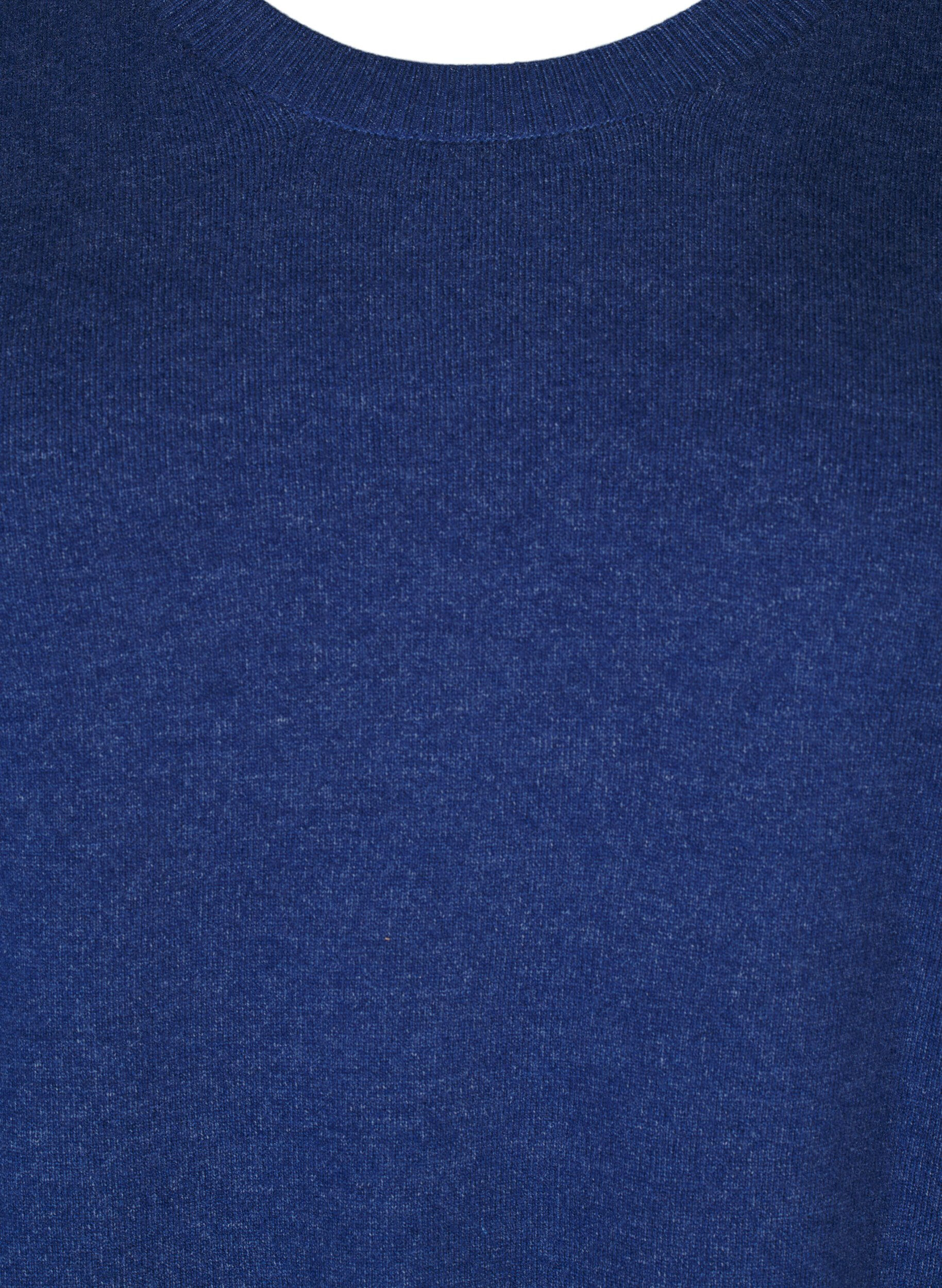 FLASH - Strikbluse med rund hals