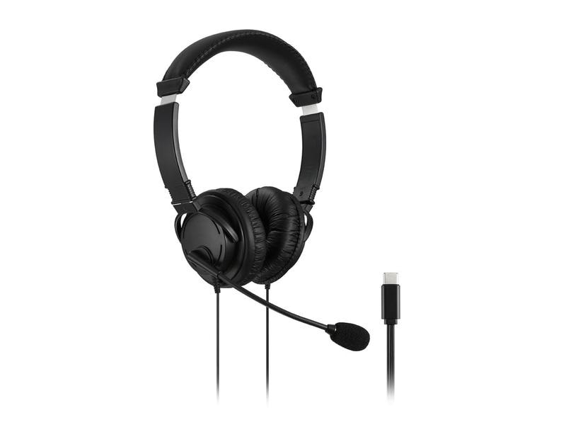 Kensington USB-C HiFi-Kopfhörer mit Mikrofon Schwarz Komfortabler USB-C Kopfhörer mit Mikrofon und passivem Noise-Cancelling
