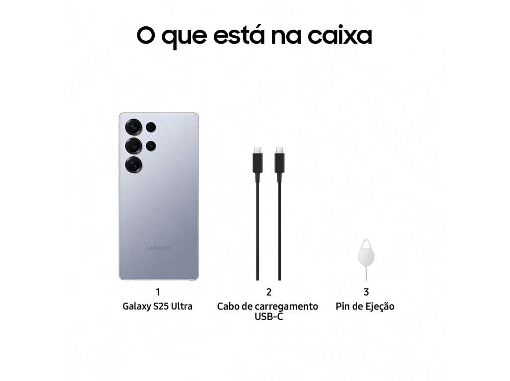 SMARTPHONE SAMSUNG GALAXY S25 ULTRA 512GB AZUL PRATEADO TITÂNIO
