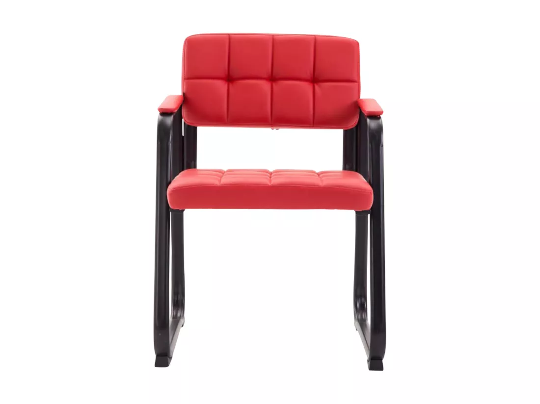 Lot de 2 chaises avec accoudoirs - Similicuir - Rouge - Canada B
