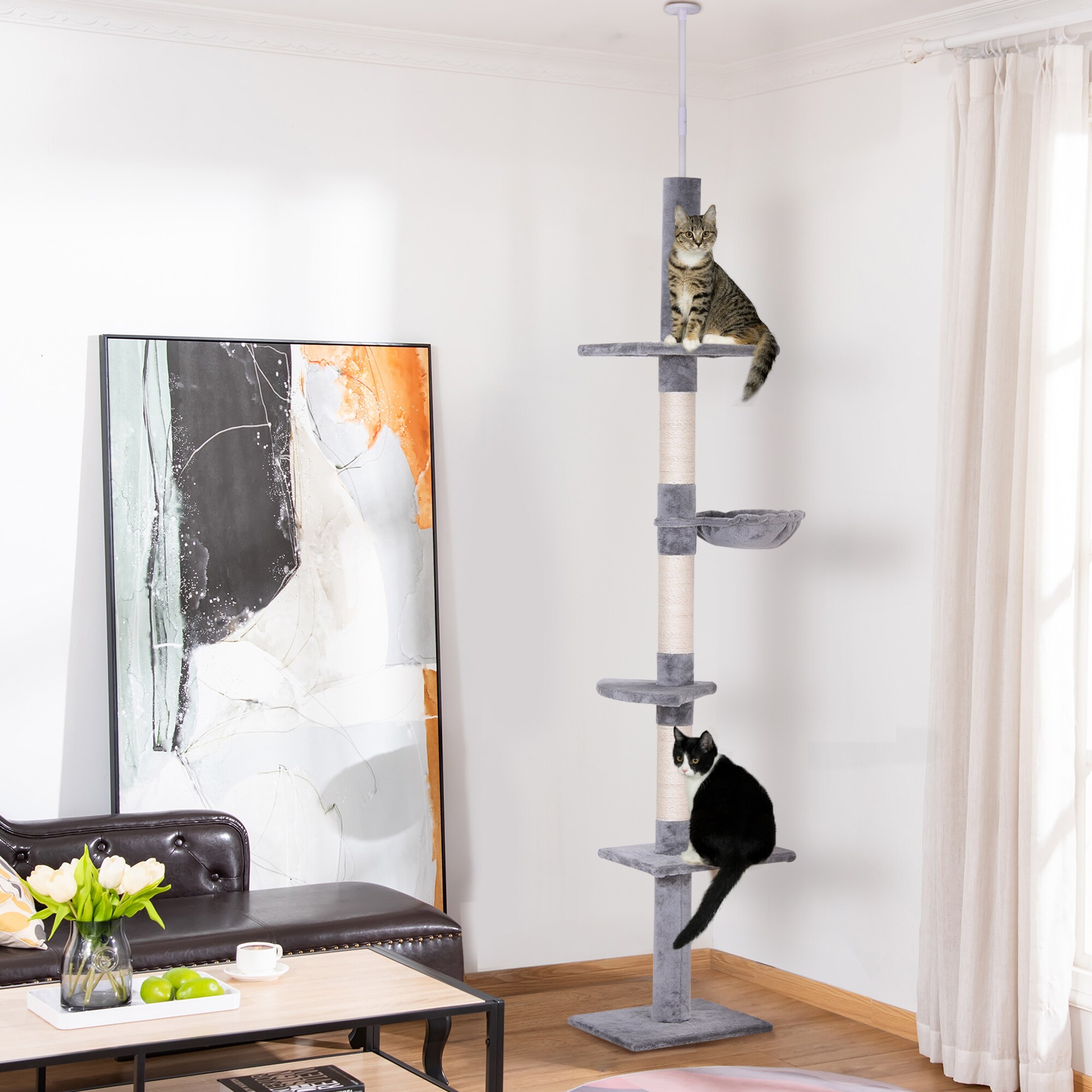PawHut Kratzbaum höhenverstellbar 40 x 34 x 230-260 cm (LxBxH)
