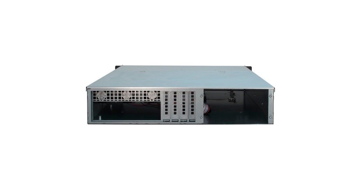 Inter-TechIPC 2U-2404L SATA rack behuizing  (Zwart | 2x USB-A)