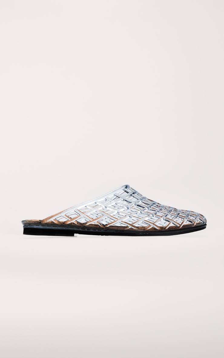 Transparent Mules À Semelle Liège Effet Gelée