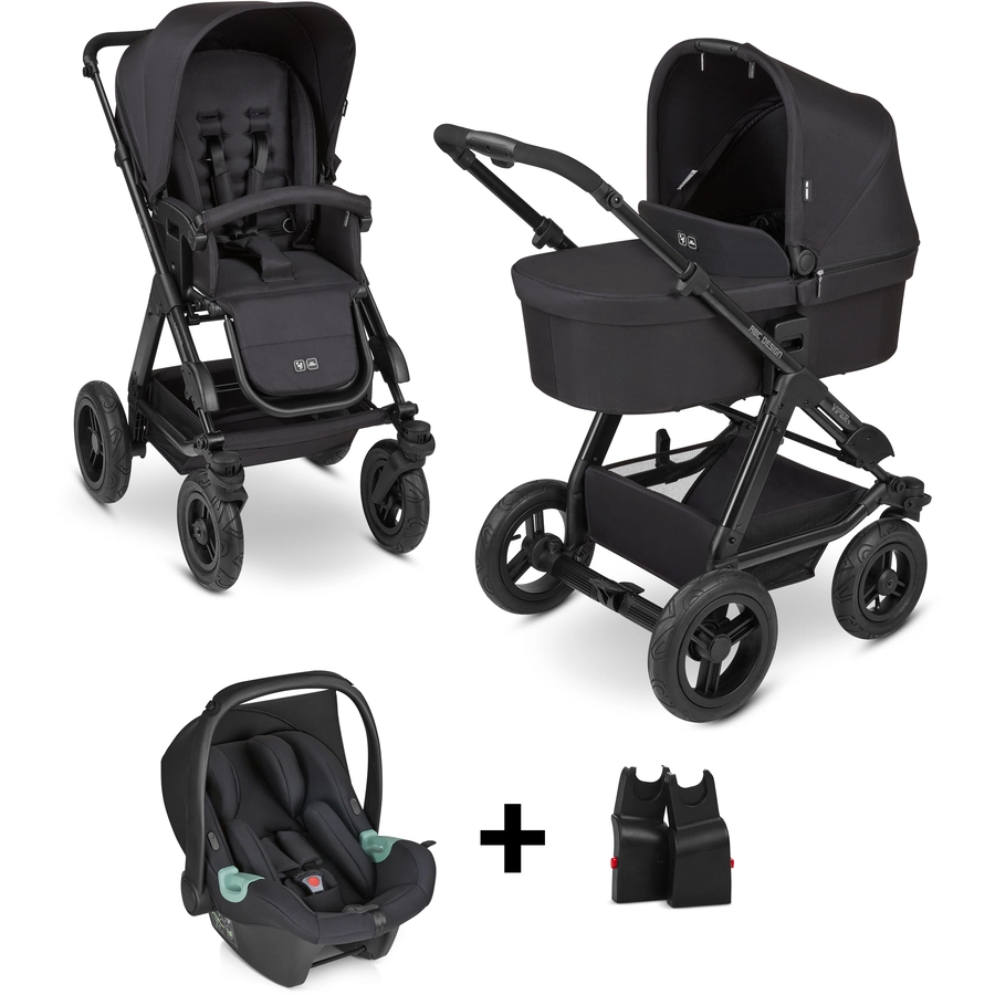 ABC DESIGN Kombikinderwagen Viper 4 Set Black Black