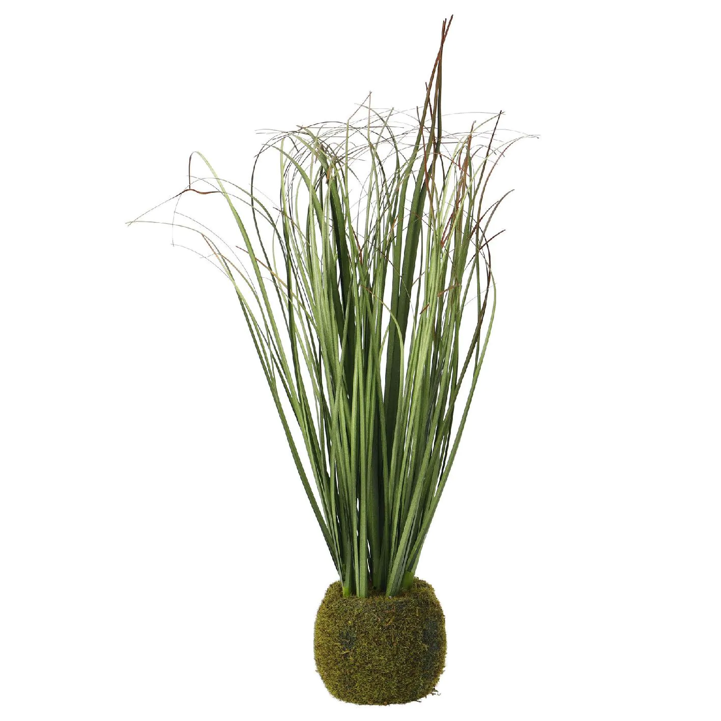Gras mit Moosballen, grün, 35 cm
