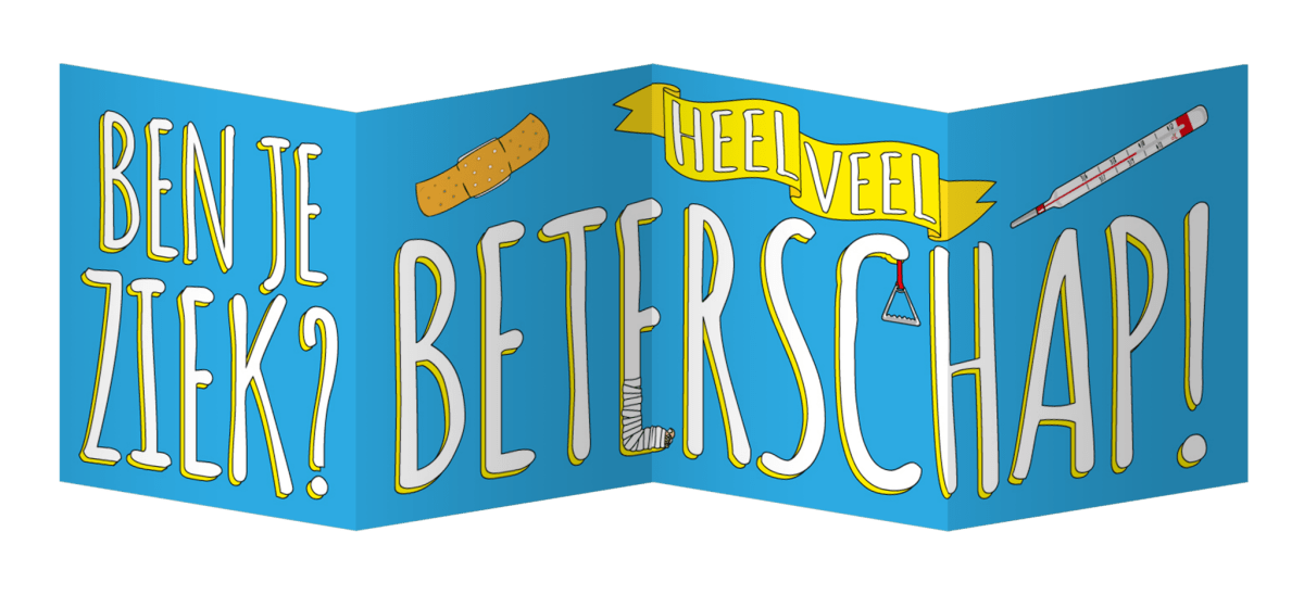 Wenskaart Beterschap 17cm