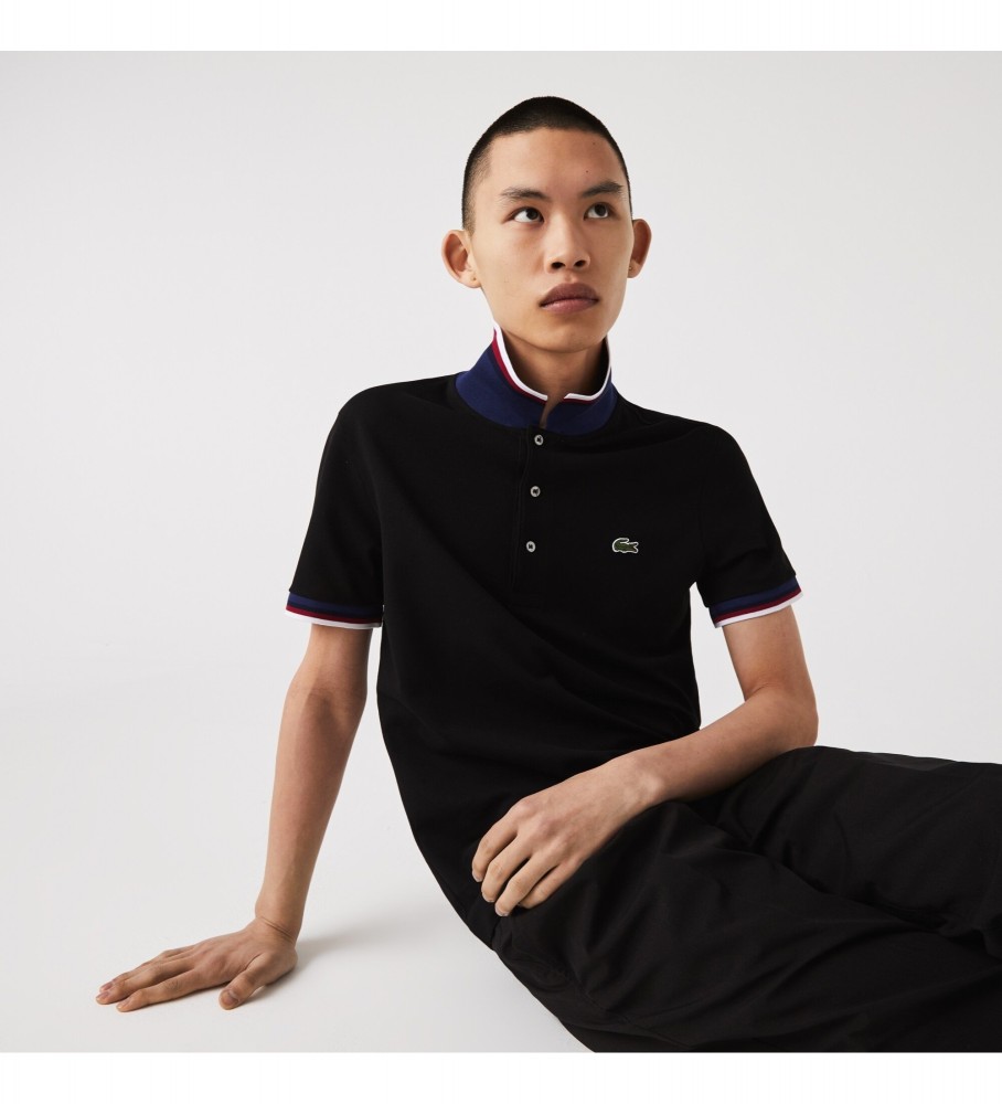 Polo Lacoste Regular Fit Stretch Piqué Preta