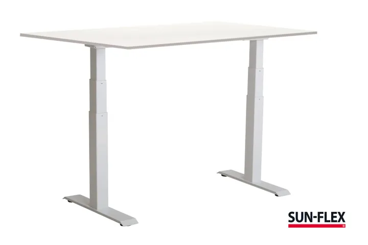 SUN-FLEX® EASYDESK ADAPT VI, White Aluminium, Whitelaminate, 160x80 cm