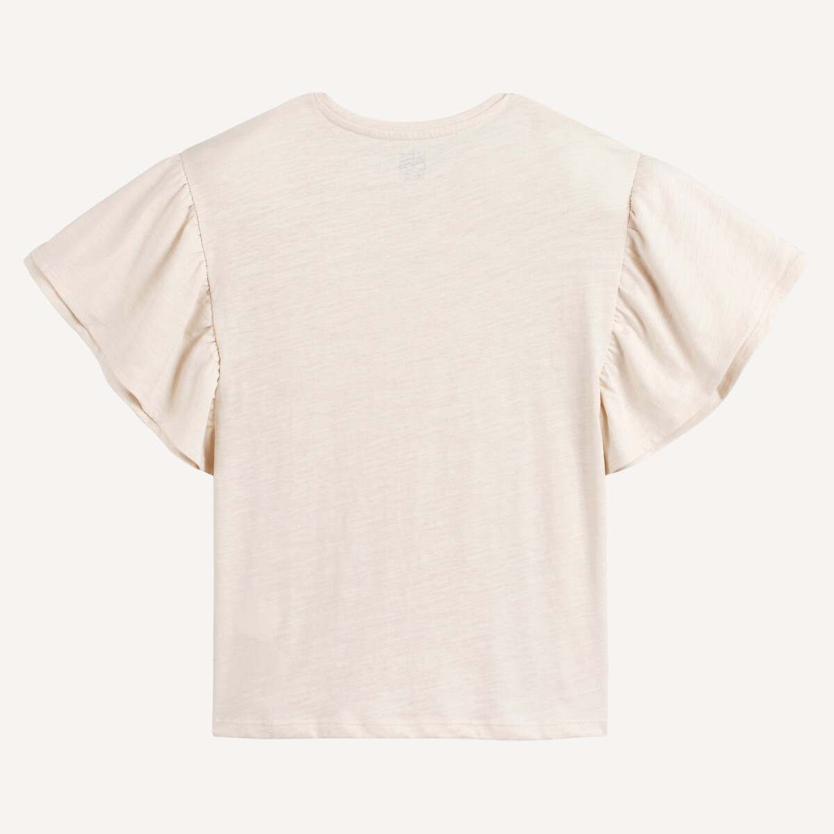 COLEÇÃO LA REDOUTE<br>Camiseta com babado nas mangas curtas