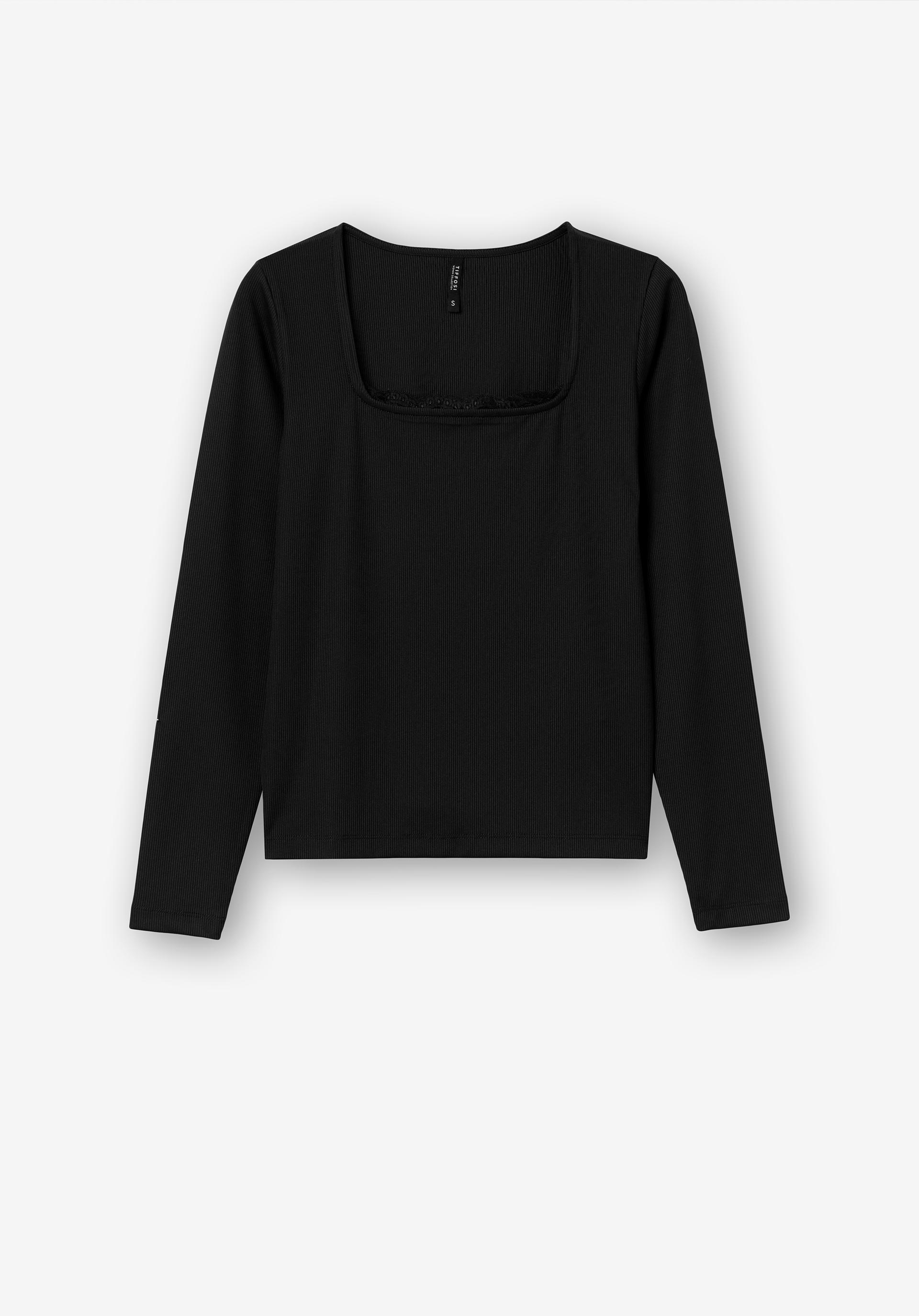 T-shirt Canelada com Renda