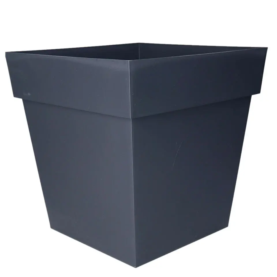 EDA Bloempot Toscane - vierkant - grijs - kunststof - 32 cm