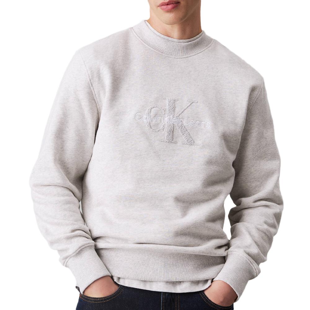 Calvin Klein Jeans Sweat Gris Homme Calvin Klein Jeans Chenille Monologo