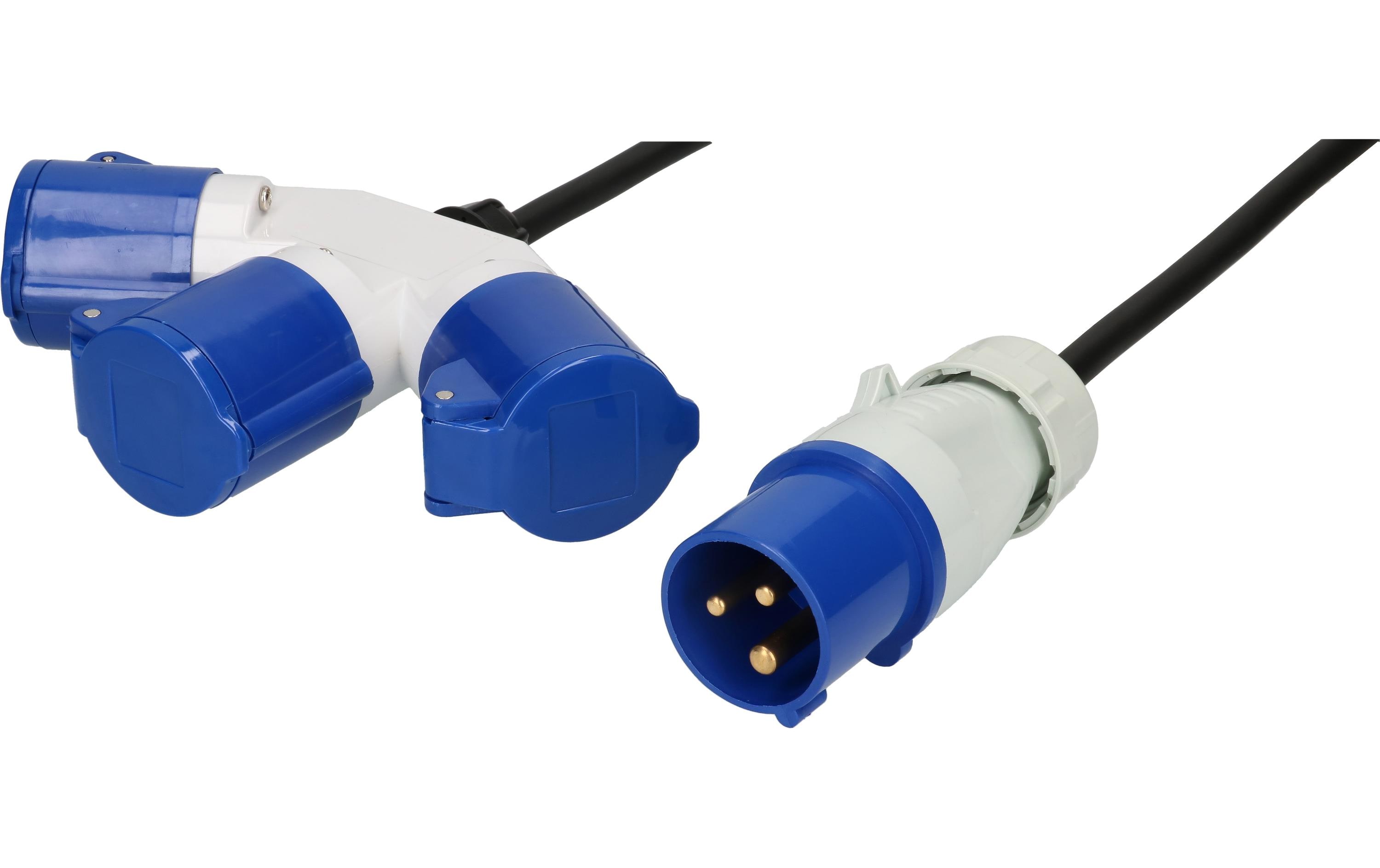 Verlängerungskabel 1.5 m, CEE16/3 - 3x CEE16/3Max Hauri Verlängerung mit CEE16/3 Stecker und Kupplung 3x CEE16/3