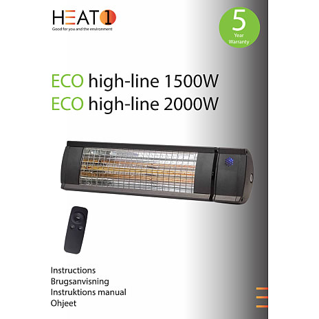 HEAT1 eco high-line 2000W terrassevarmer - sort