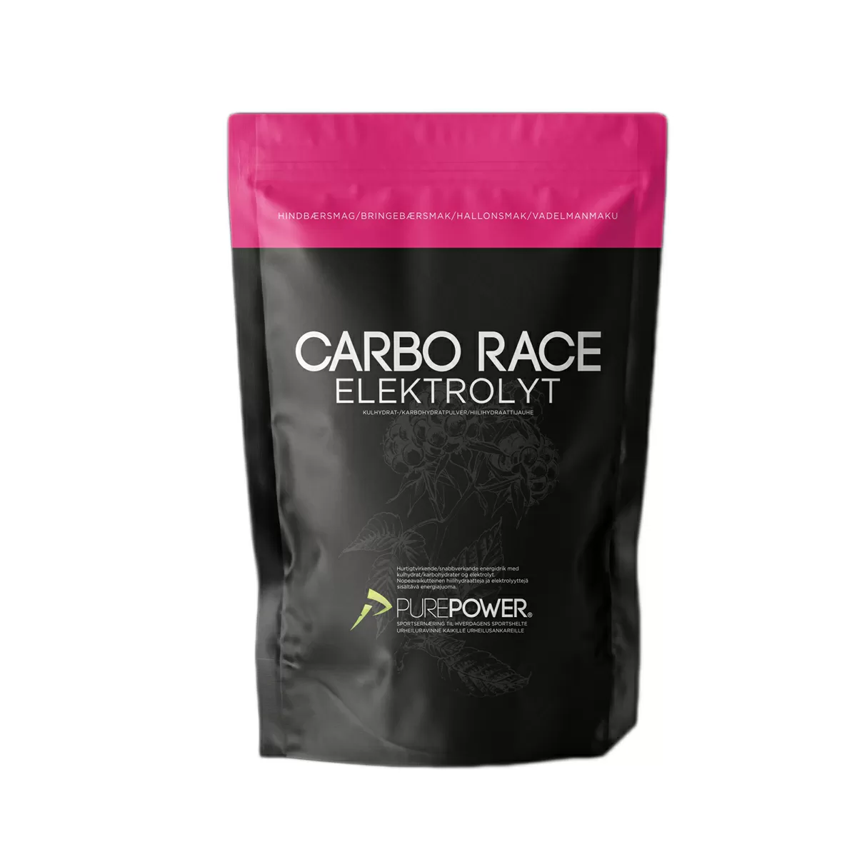 Purepower Carbo Race Elektrolyt Hindbær - 1 kg