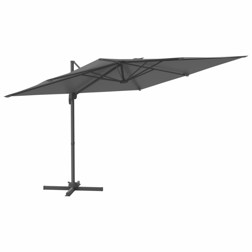 Parasol meuble de jardin déporté avec mât en aluminium 400 x 300 cm anthracite
