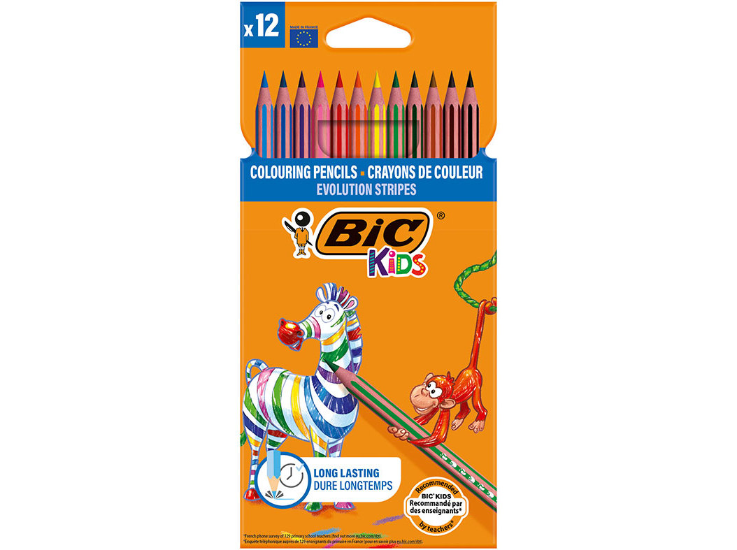 PACK COLORIR ECONÓMICO BIC KIDS - 12 FELTROS 12 LÁPIS DE COR 12 LÁPIS DE CERA