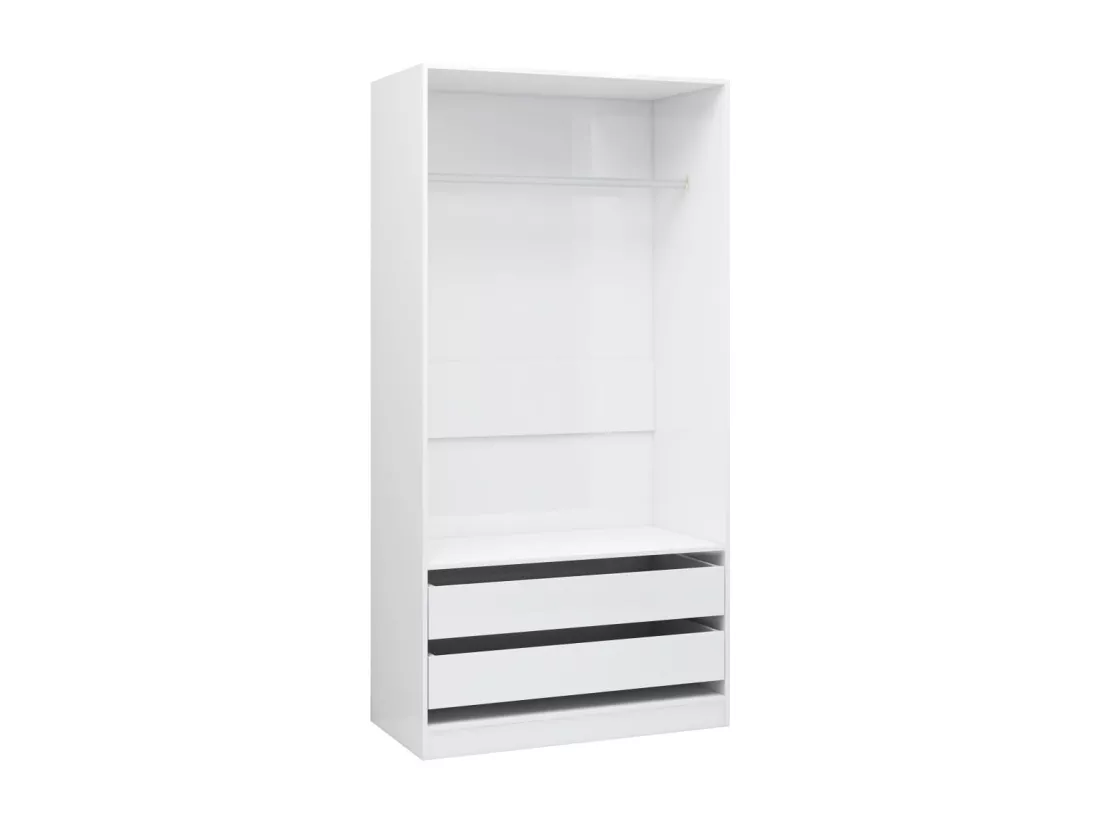 Garde-robe Blanc brillant 100x50x200 cm Bois d'ingénierie