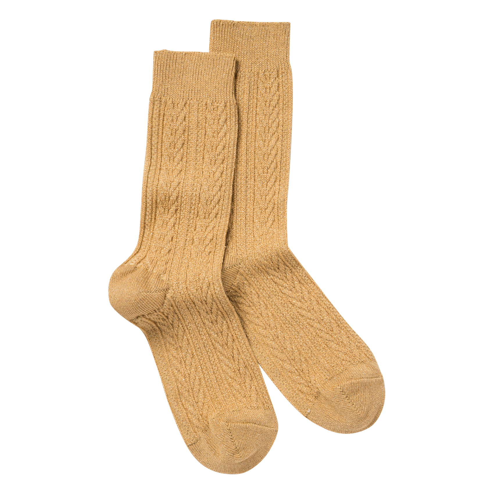 EDDIE - Chaussettes tricotée en coton mélangé | Doré