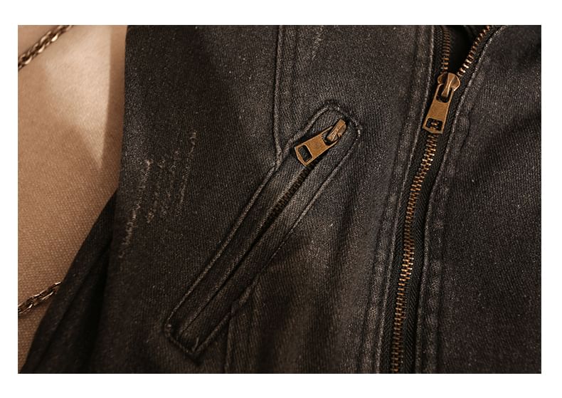 Eranellah - Gewassen vest met gespen en rits en inkeping in de revers