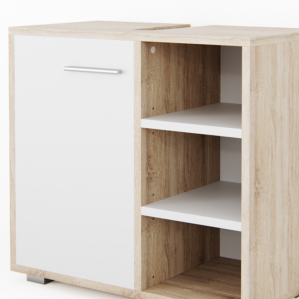 Vicco Waschtischunterschrank Perry Unterschrank Waschbecken Waschtisch Weiß / Sonoma