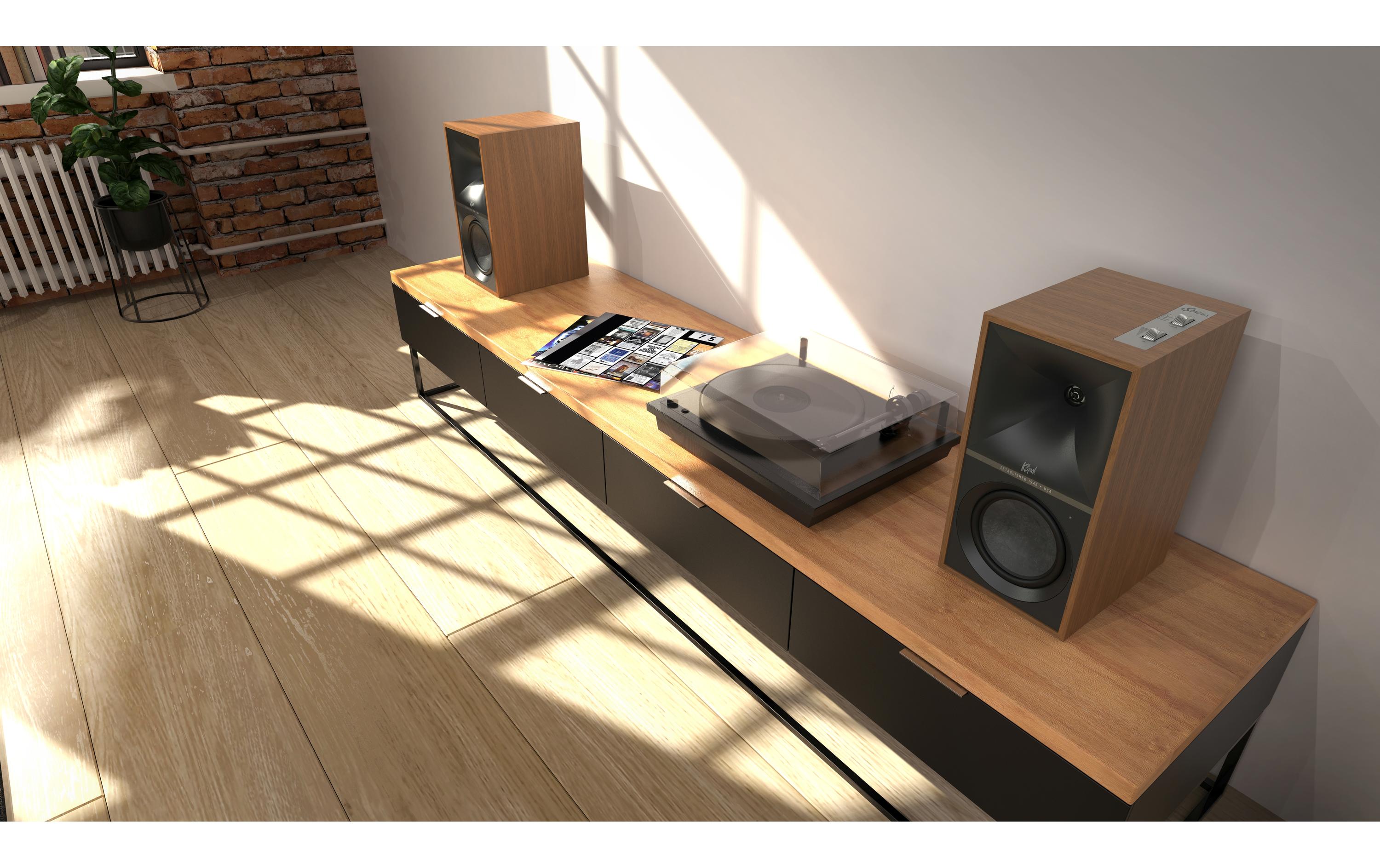 Regallautsprecher Paar The Sevens – Walnuss<br>Aktivlautsprecher-Paar mit Bluetooth und digitalen Anschlüssen
