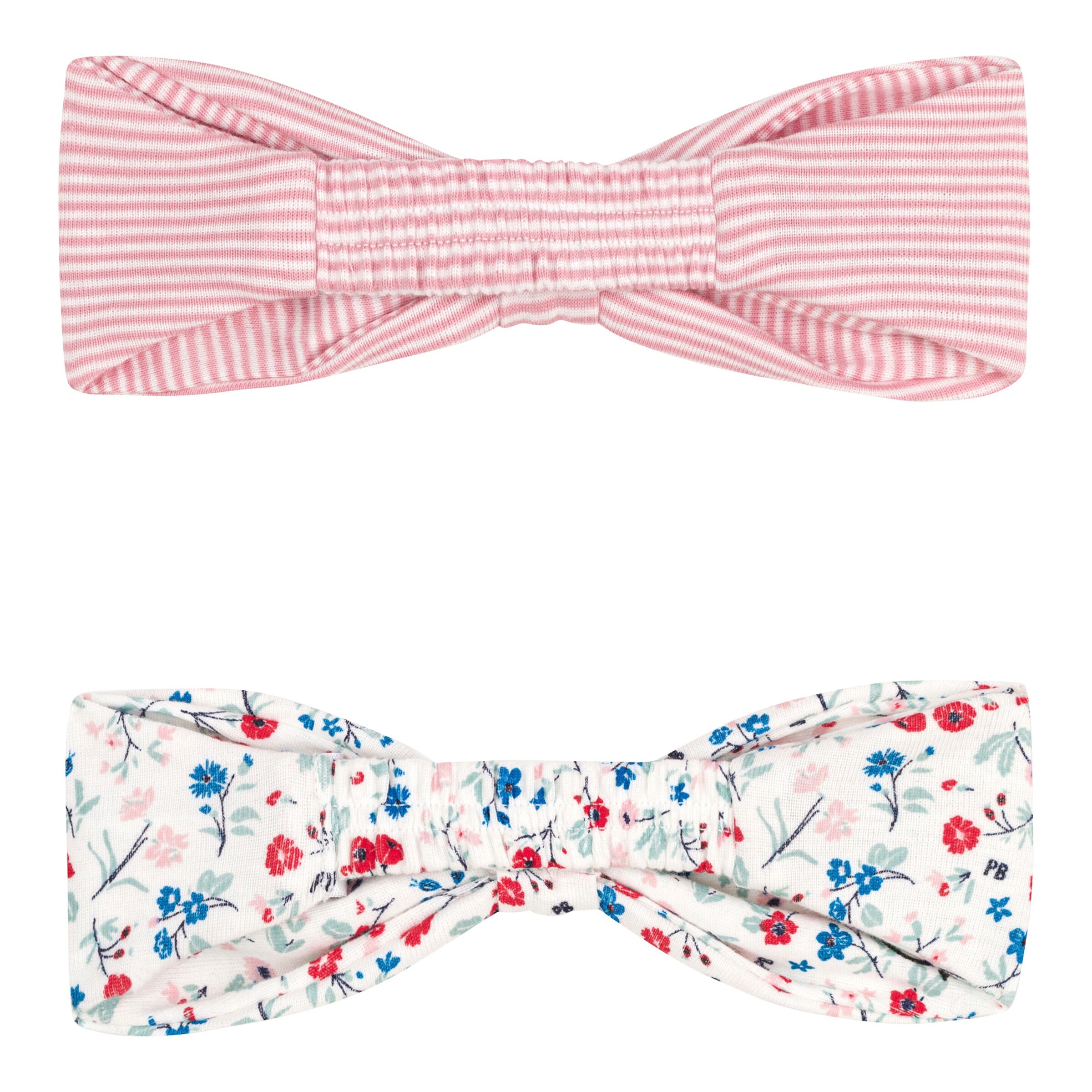Petit Bateau 2er-Pack Haarbänder Blumen Ringel bunt