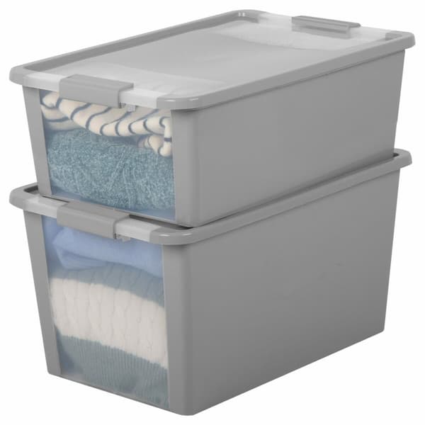 Oppbevaringsboks Curver Grå Plast 26 L 55 x 19 x 35 cm (7 enheter)