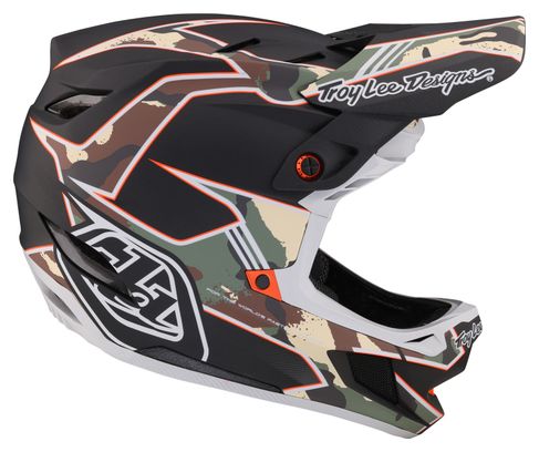 Casque Intégral Troy Lee Designs D4 Composite Mips Matrix Camo Vert