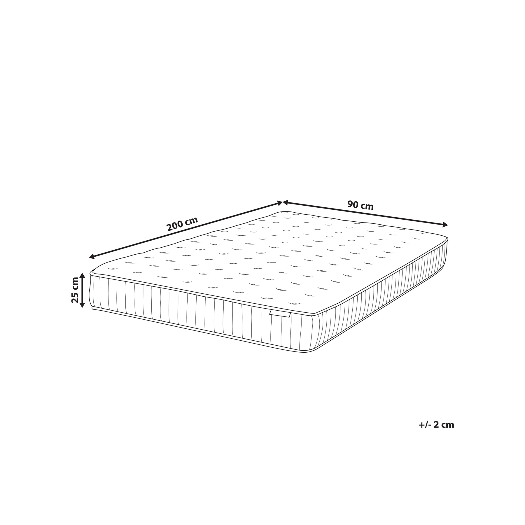 Beliani-PLEASANT-Pocketveringmatras medium-Wit-90x200 cm-Traagschuim