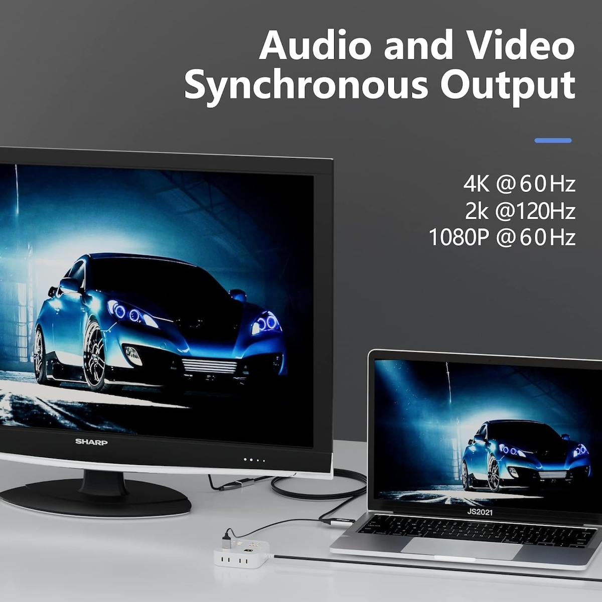 NÖRDIC HDMI til Displayport-kabel 50cm 4K60Hz 18Gbps