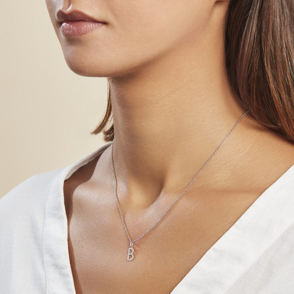Pendentif Ionia Lettre Or Blanc