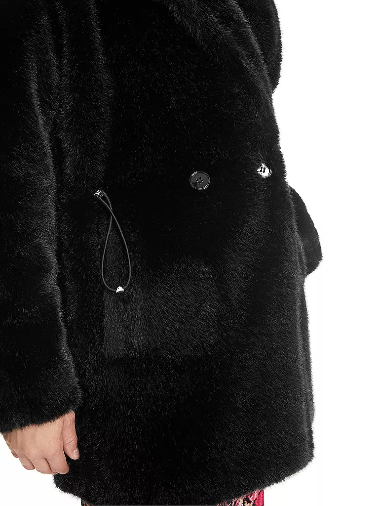 MARC CAIN  Mantel in Felloptik  schwarz