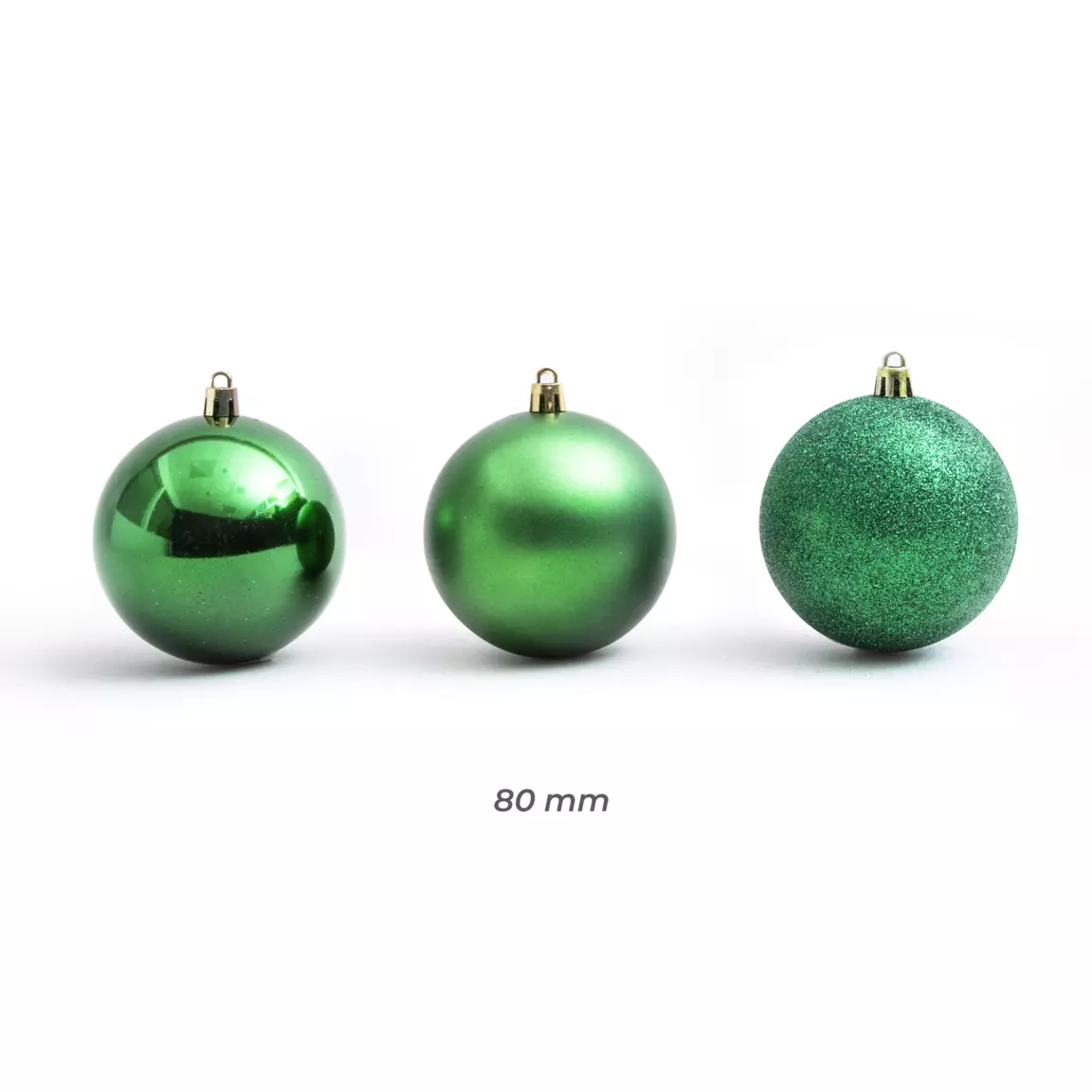 Lot de 30 boules de Noël (D80 mm) New Alpine Vert sapin