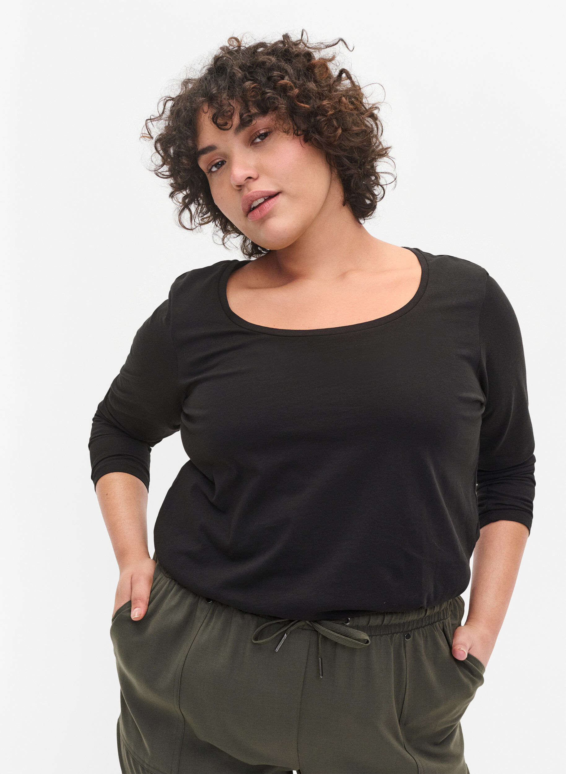 2-pak basis bluse i bomuld
