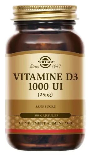 Vitamine D3 1000 UI à croquer - Fraise/Banane - Défenses Immunitaires - 100 comprimés à croquer