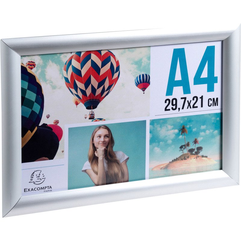 Cadre photo aluminium A4 - Argent