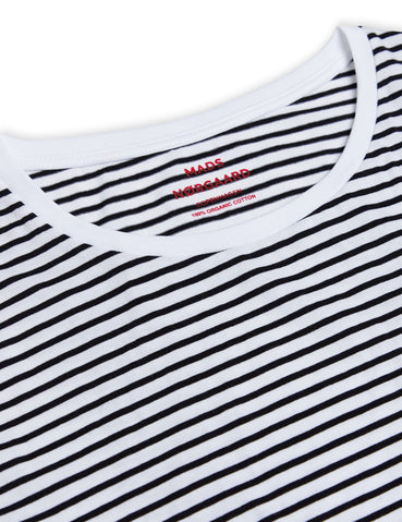 Mads Nørgaard  Organic Jersey Stripe Tenna Tee FAV - hvid/sort