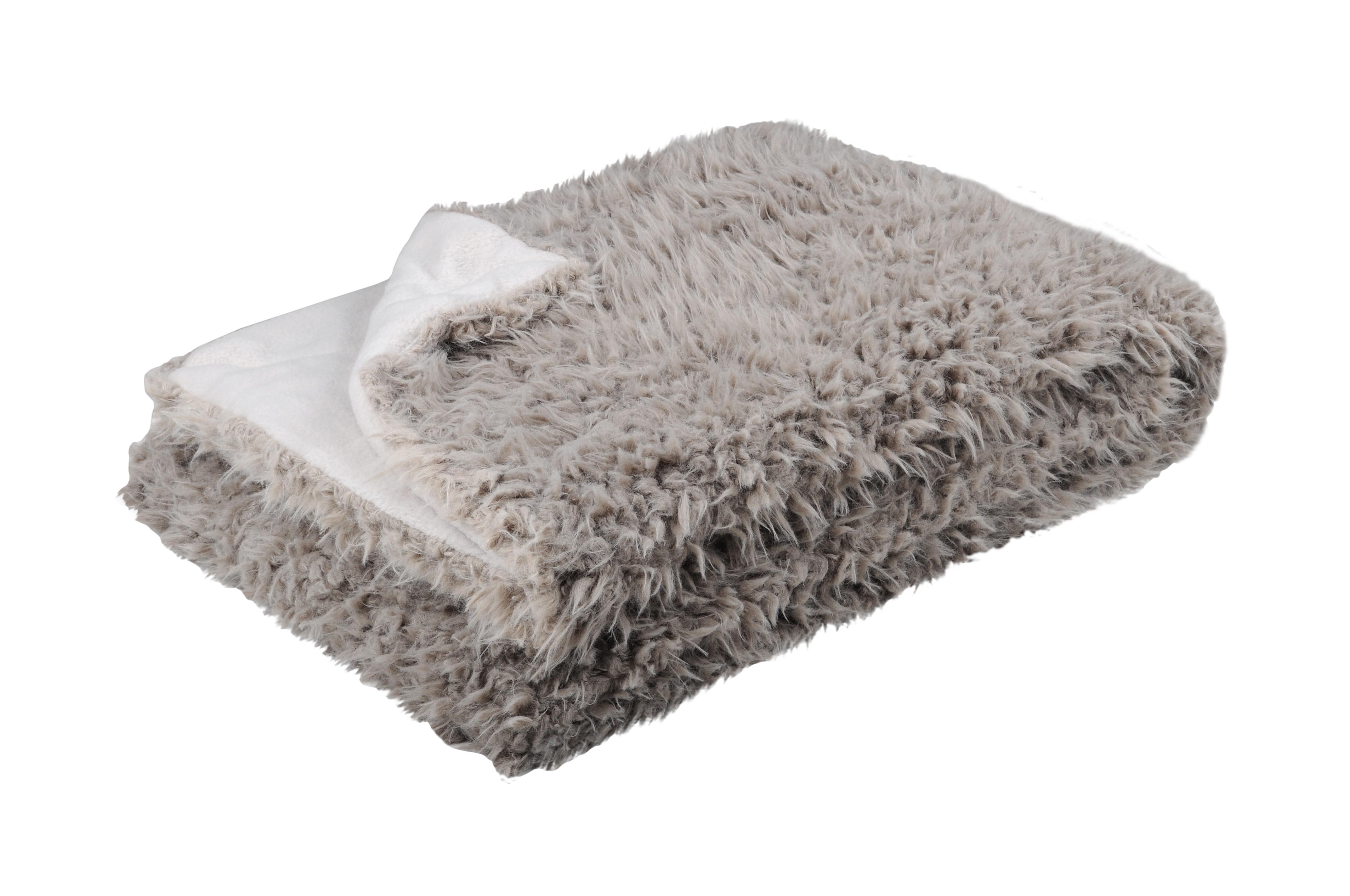MOUTON PLAID 130X160 TAUPE
