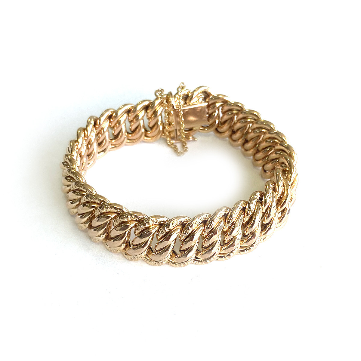 Bracelet d'occasion or 750 jaune maille américaine 18 cm