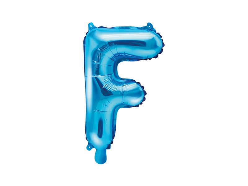 Folie Ballon Letter F Blauw Leeg 35cm
