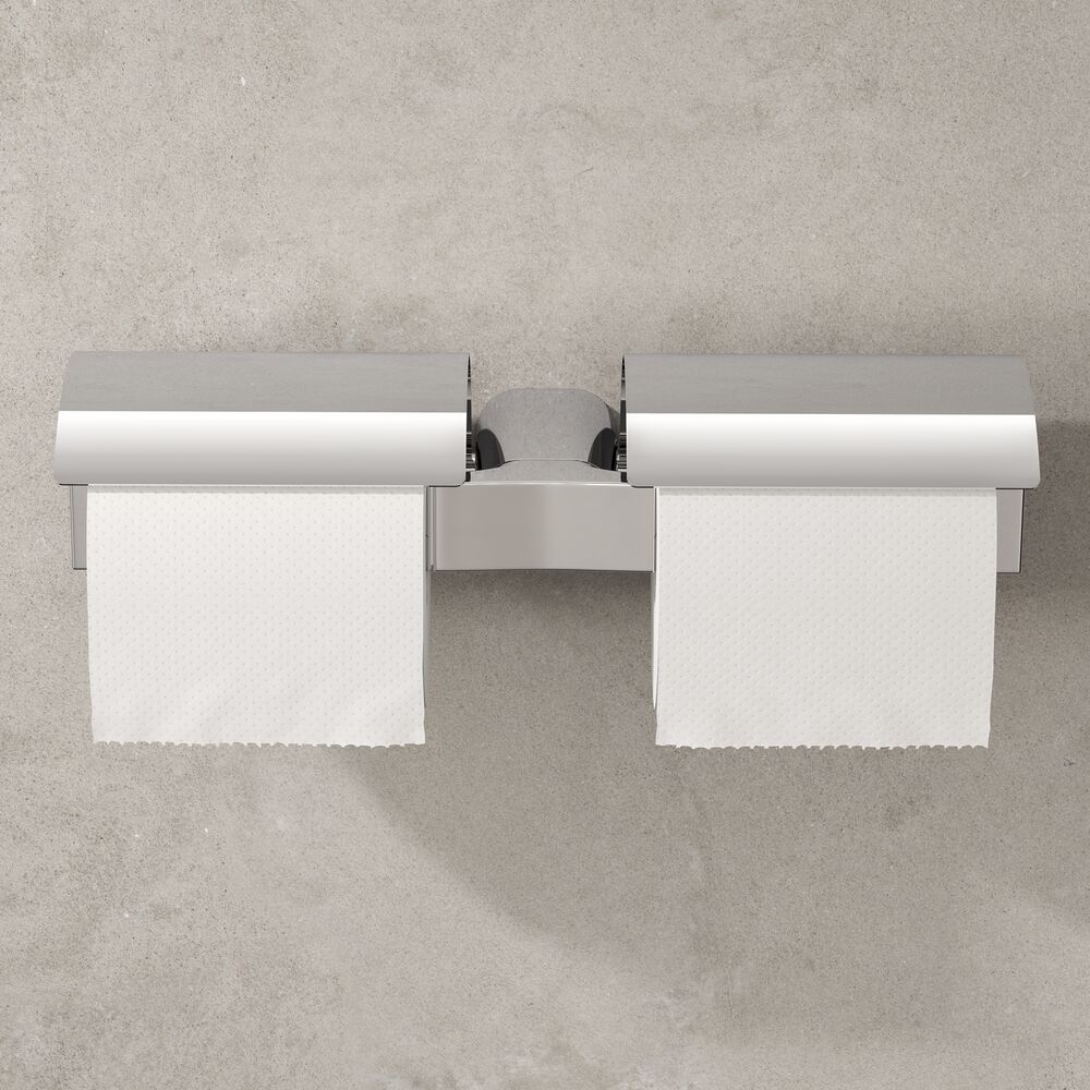 Geesa Wynk toiletrolhouder met klep dubbel chroom