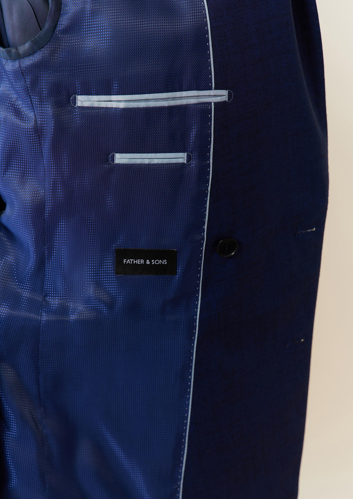 Costume 2 pièces Slim en laine et coton stretch unis bleu indigo