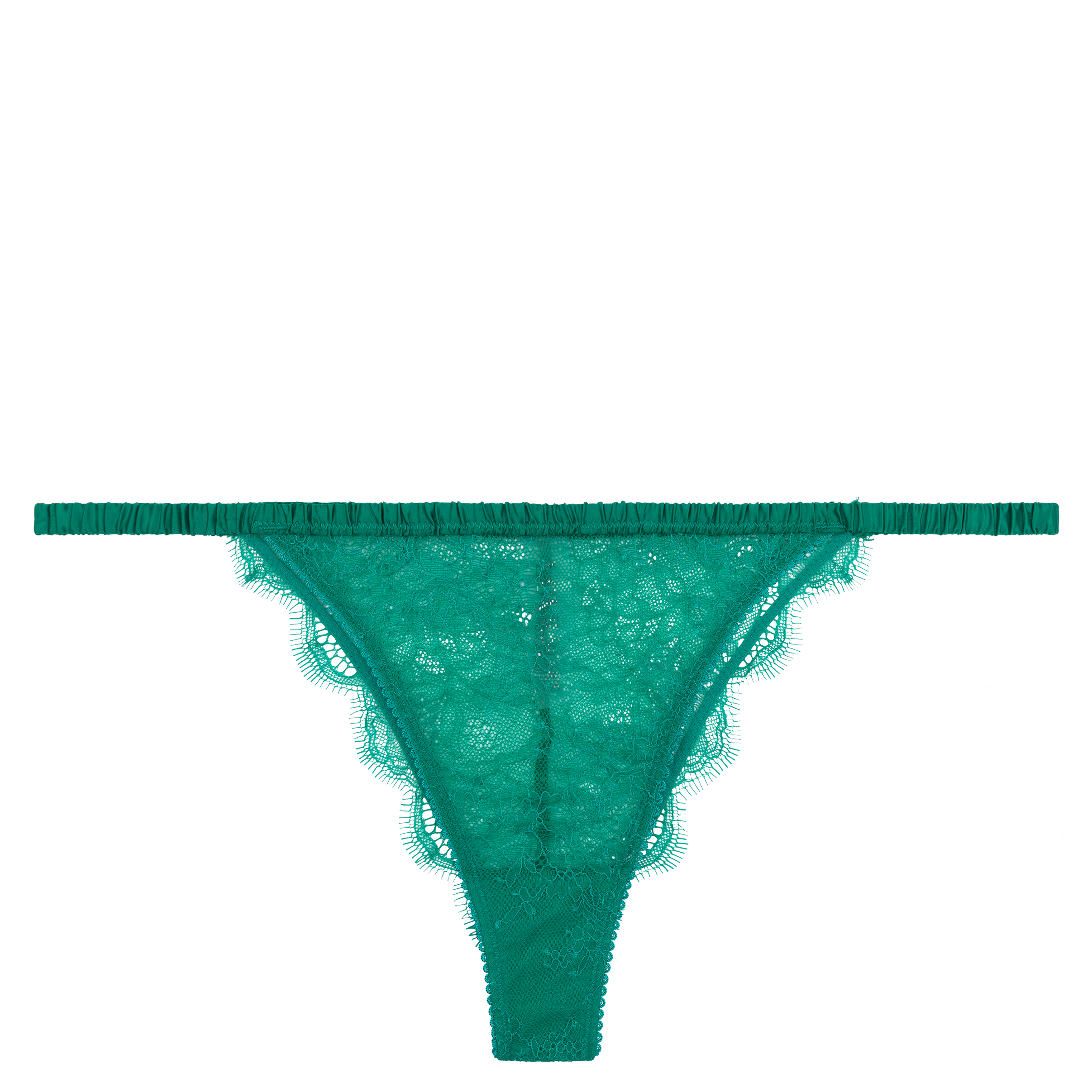 CHARLOTTE - Tanga en dentelle en fibres recyclées mélangées | Vert