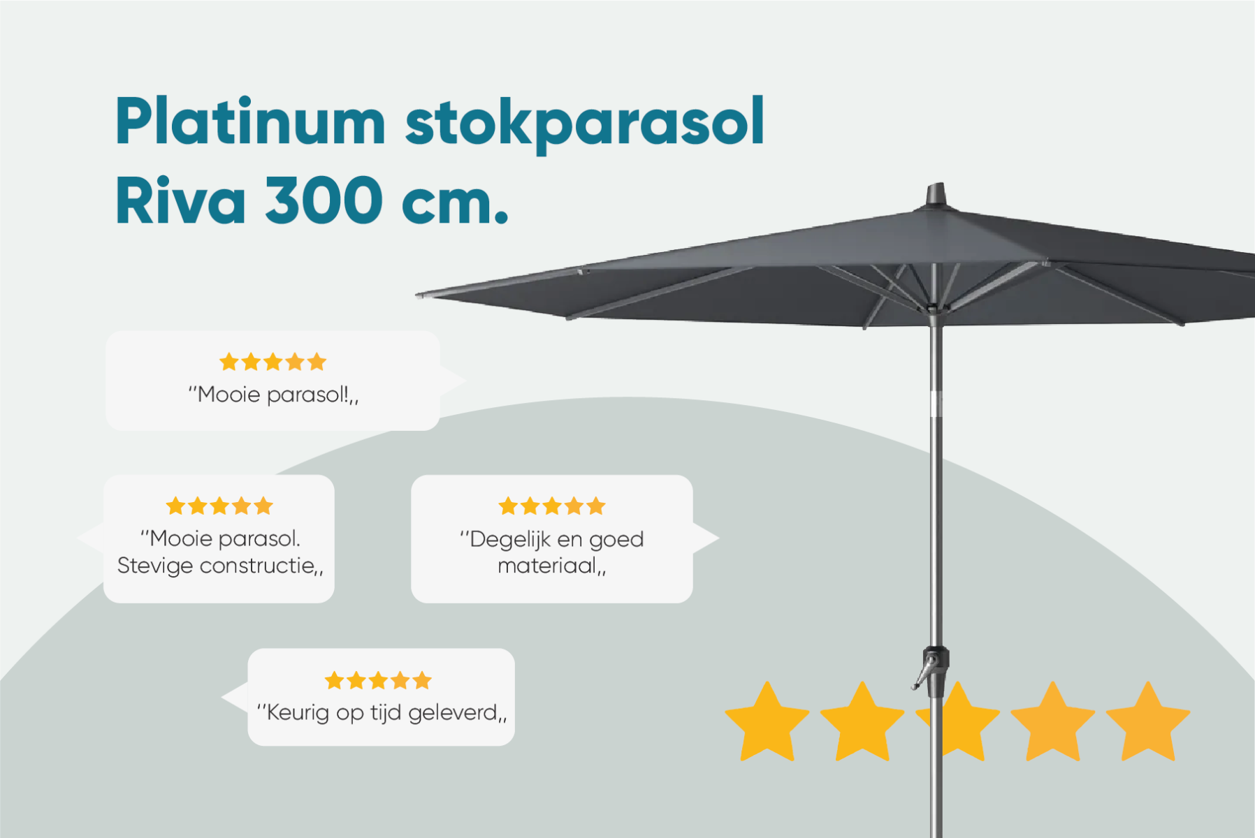 Platinum Riva parasol 3 m. Wit