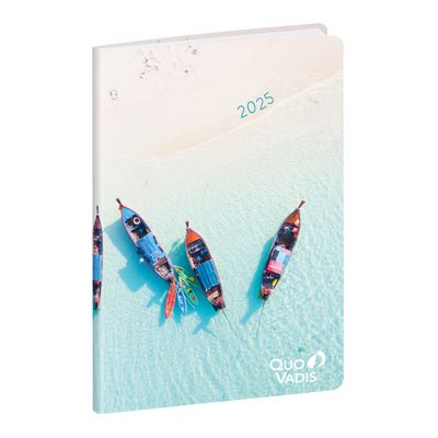 Quo Vadis Respire - Agenda - 2025 - semainier - reliure piquée - mini - 100 x 150 mm - portrait - canoe - multicolore - carton