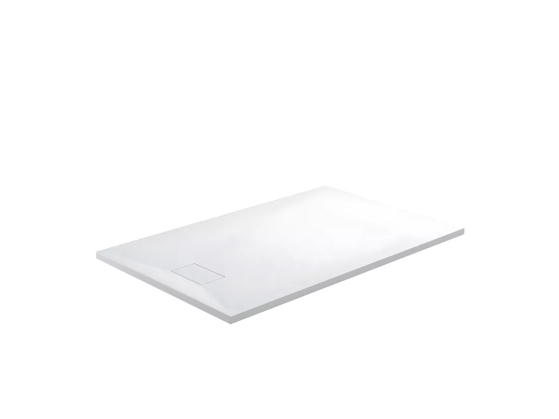 Receveur de douche 70 x 100 cm extra plat PIATTO en SoliCast® surface ardoisée blanc